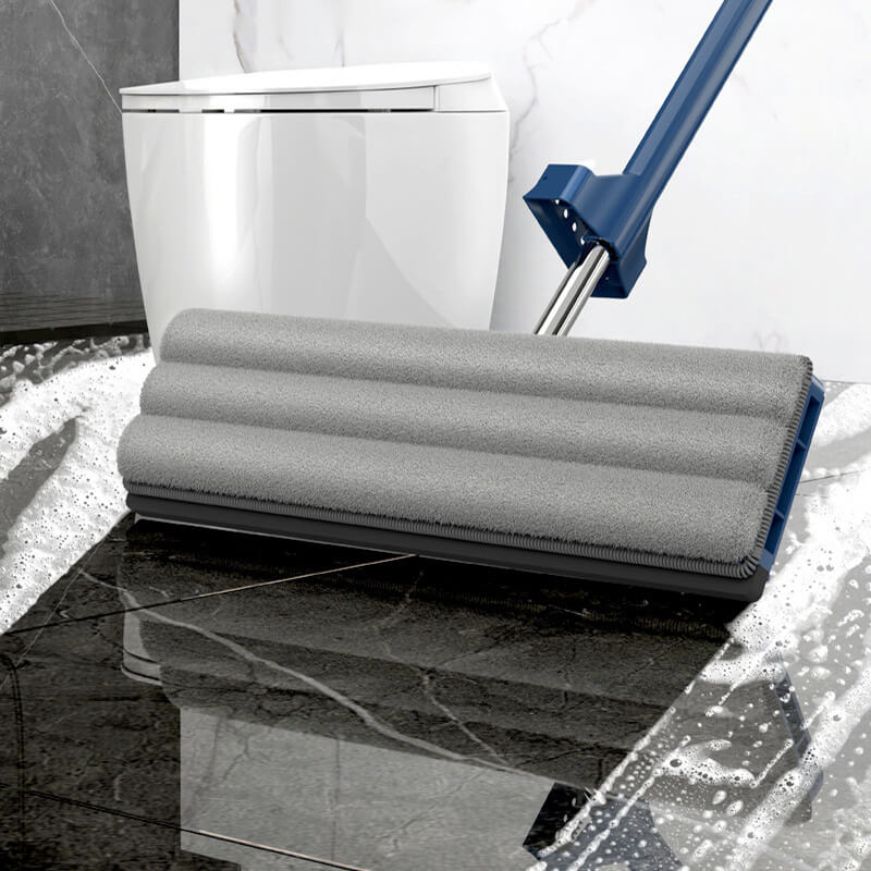 CleanGlide Pro Mikrofaser Flachmopp - 360° Drehbarer Kopf, Wiederverwendbarer Wischer, Innovatives Drainagesystem, EVA Wischpad