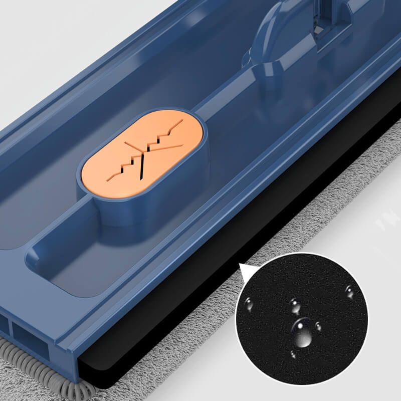 CleanGlide Pro Mikrofaser Flachmopp - 360° Drehbarer Kopf, Wiederverwendbarer Wischer, Innovatives Drainagesystem, EVA Wischpad