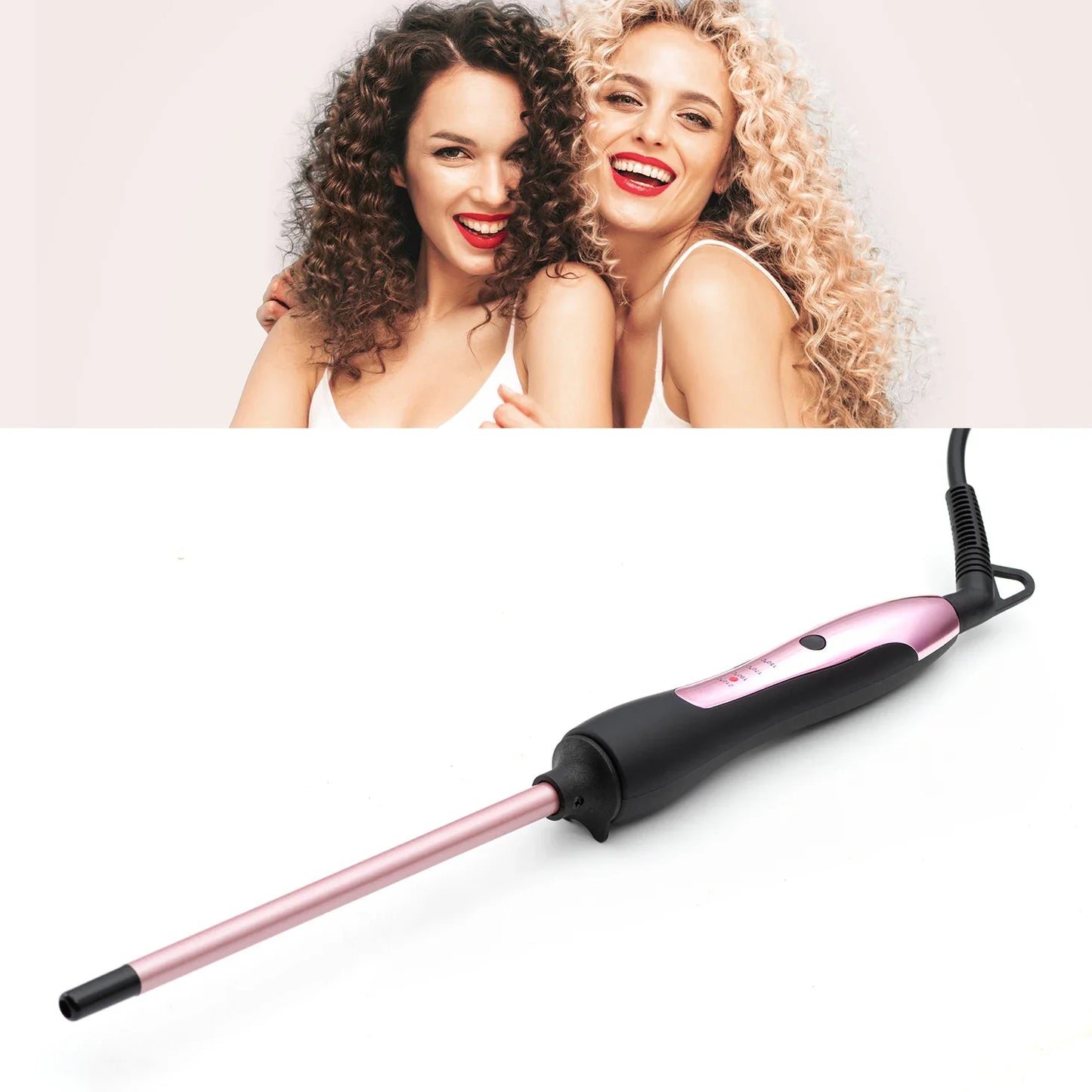 Mini-Lockenstab CurlFlare - 3/8-Zoll Keramik - 9 Temperatureinstellungen (260℉ - 420℉) - Schnelles Aufheizen & automatische Abschaltung - Ideal für Reisen - Für glänzende, glatte Locken