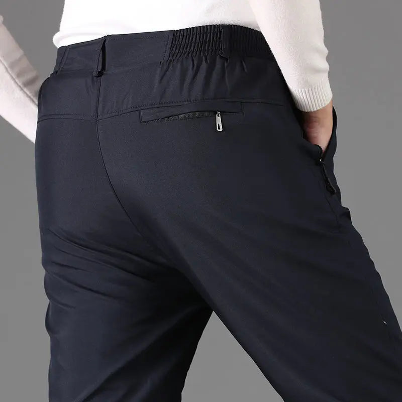 Thermo-Winterhose für Herren - Wind- und wasserdichte Außenhose - Innen mit Plüschfutter für maximale Wärme - Ideal für kalte Tage - Schwarz