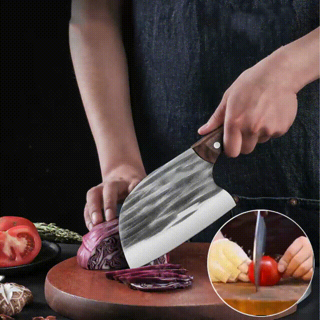 Professionelles Küchenbeil aus Edelstahl - Scharfes Schneidwerkzeug für Fleisch und Gemüse