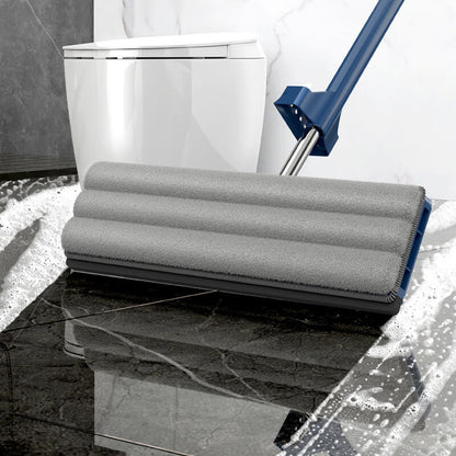 CleanGlide Pro Mikrofaser Flachmopp - 360° Drehbarer Kopf, Wiederverwendbarer Wischer, Innovatives Drainagesystem, EVA Wischpad