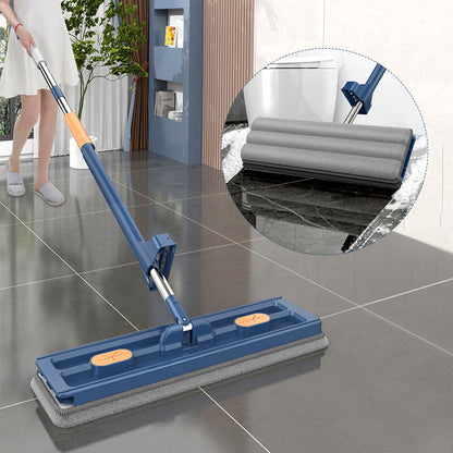 CleanGlide Pro Mikrofaser Flachmopp - 360° Drehbarer Kopf, Wiederverwendbarer Wischer, Innovatives Drainagesystem, EVA Wischpad