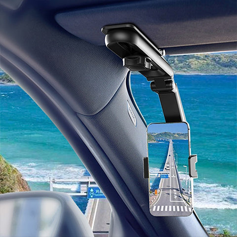Universal Handyhalterung - Flexibler Smartphone-Ständer für Auto, Zuhause & Selfies - Ideal für Sonnenblende, Rückspiegel und Tisch