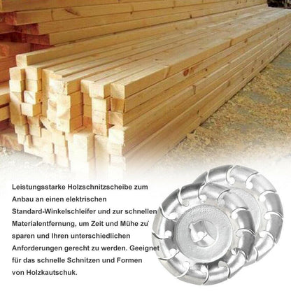 Holzschnitzwerkzeug für Winkelschleifer - Multifunktionaler Fräskopf für Holzarbeiten - Ideal zum Schnitzen, Schleifen und Formen - Hochwertige Hartmetallklingen - Für Heimwerker und Profis