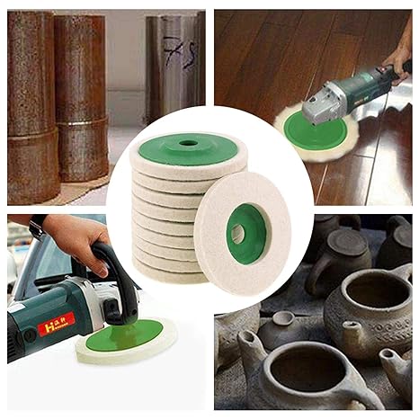 Filz-Polierscheiben Set - Für Winkelschleifer - Ideal zum Polieren von Metall, Holz und Keramik