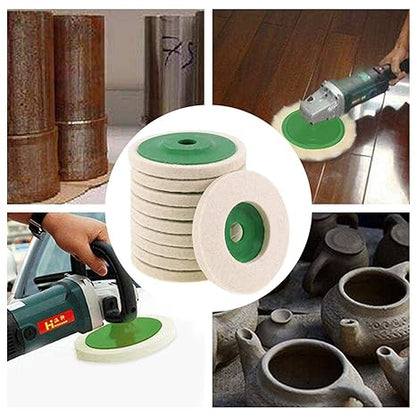Filz-Polierscheiben Set - Für Winkelschleifer - Ideal zum Polieren von Metall, Holz und Keramik