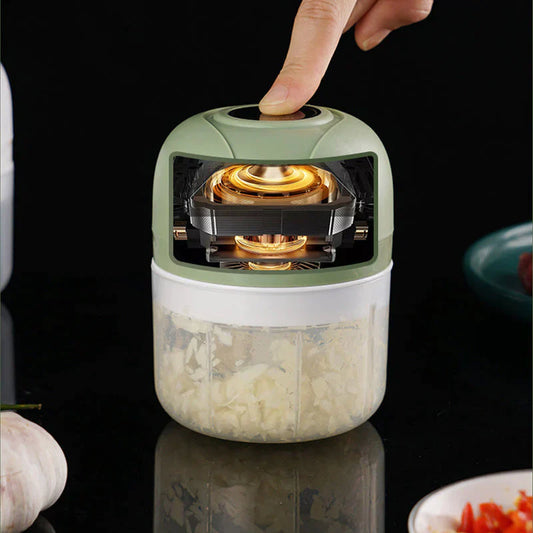 PowerChop Pro - USB-Wiederaufladbarer Knoblauchzerkleinerer, Kabelloser Mini-Mixer, BPA-freie Schüssel, Wasserdicht und Einfach zu Reinigen