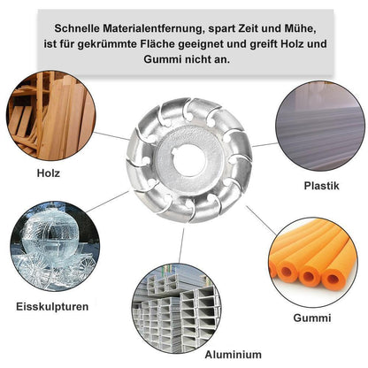 Holzschnitzwerkzeug für Winkelschleifer - Multifunktionaler Fräskopf für Holzarbeiten - Ideal zum Schnitzen, Schleifen und Formen - Hochwertige Hartmetallklingen - Für Heimwerker und Profis