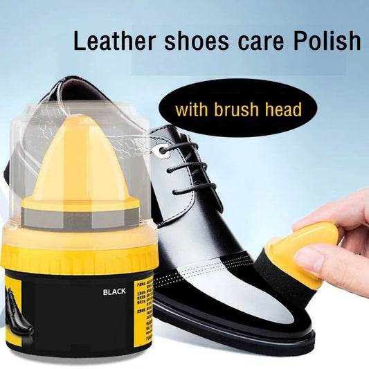 Schuhcreme mit Bürstenkopf - Lederpflege für glänzende Schuhe