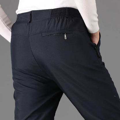 Thermo-Winterhose für Herren - Wind- und wasserdichte Außenhose - Innen mit Plüschfutter für maximale Wärme - Ideal für kalte Tage - Schwarz