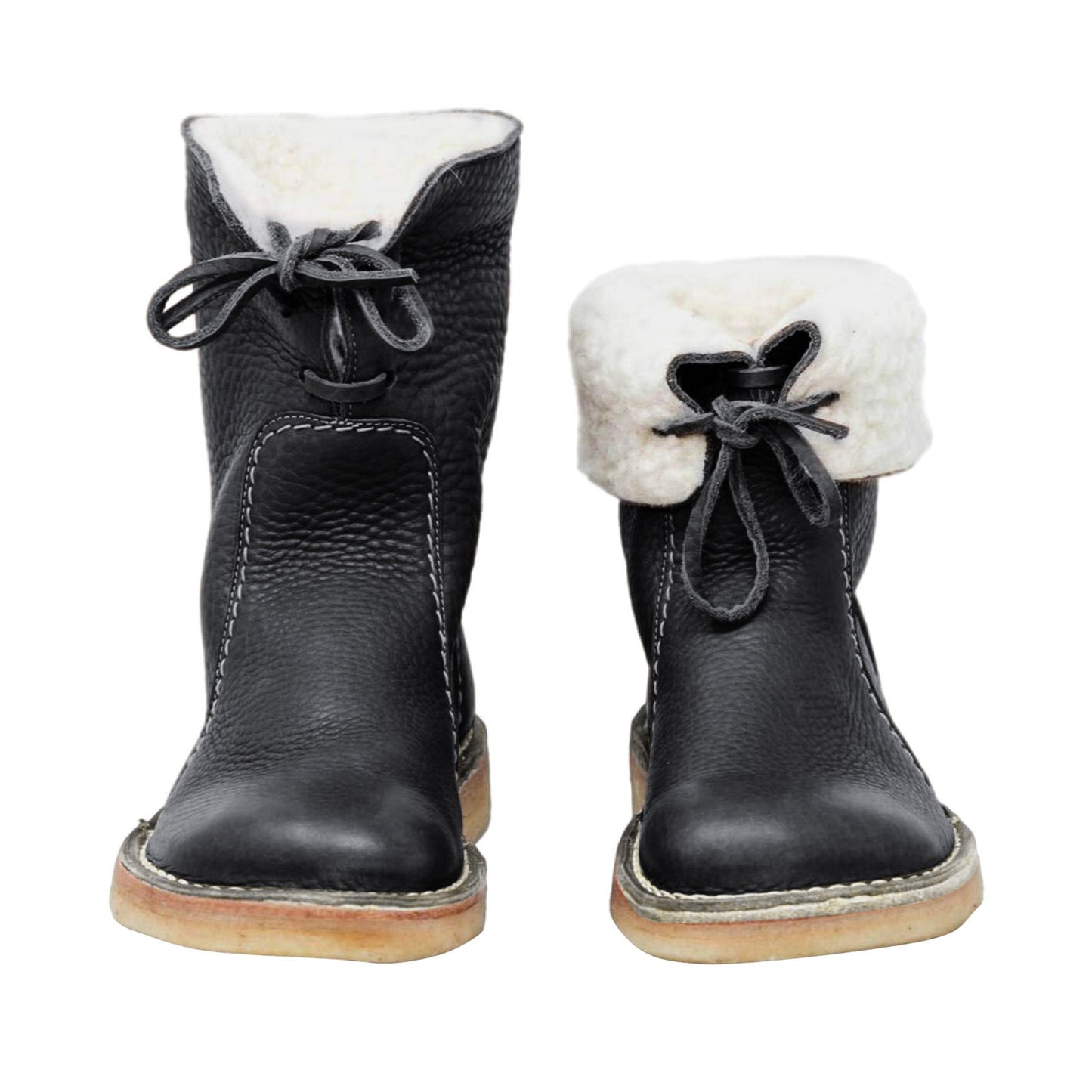 Damen Winterstiefel mit Kunstfellfutter - Warme Schnürstiefel für kalte Tage - Rutschfeste Sohle - Braun - Komfortabel und robust
