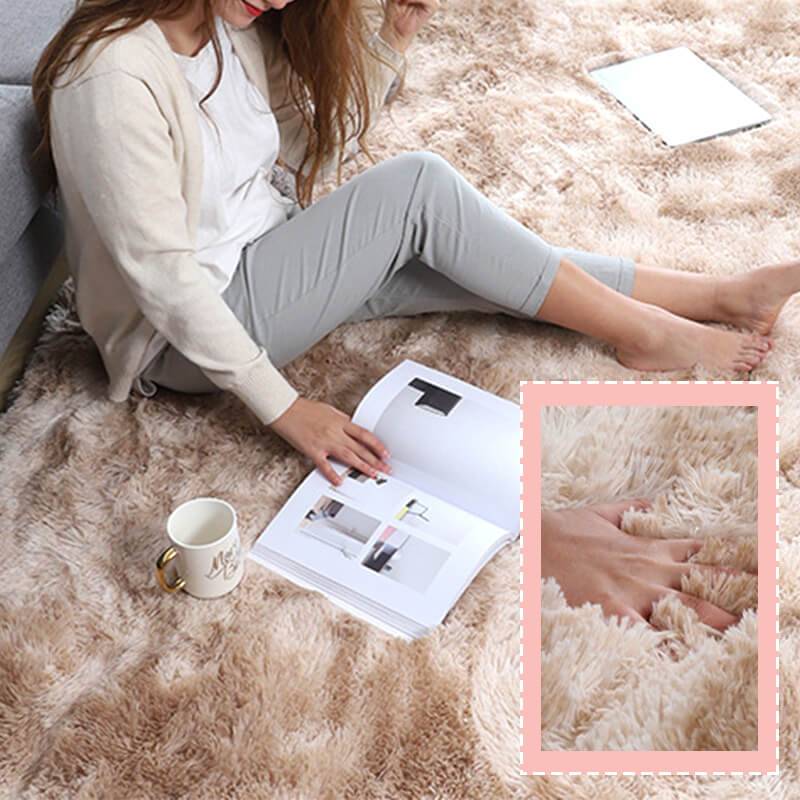 Weicher, hypoallergener Teppich für Wohnzimmer und Schlafzimmer - ComfortGlow Gradient, rutschfest, maschinenwaschbar, luxuriöse Plüschmatte