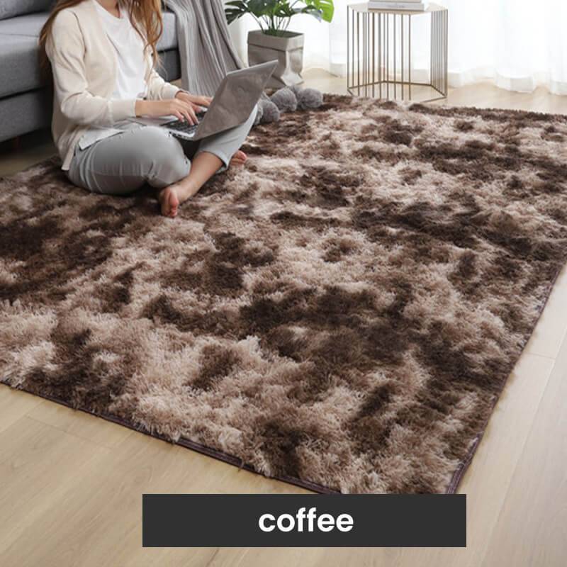 Weicher, hypoallergener Teppich für Wohnzimmer und Schlafzimmer - ComfortGlow Gradient, rutschfest, maschinenwaschbar, luxuriöse Plüschmatte